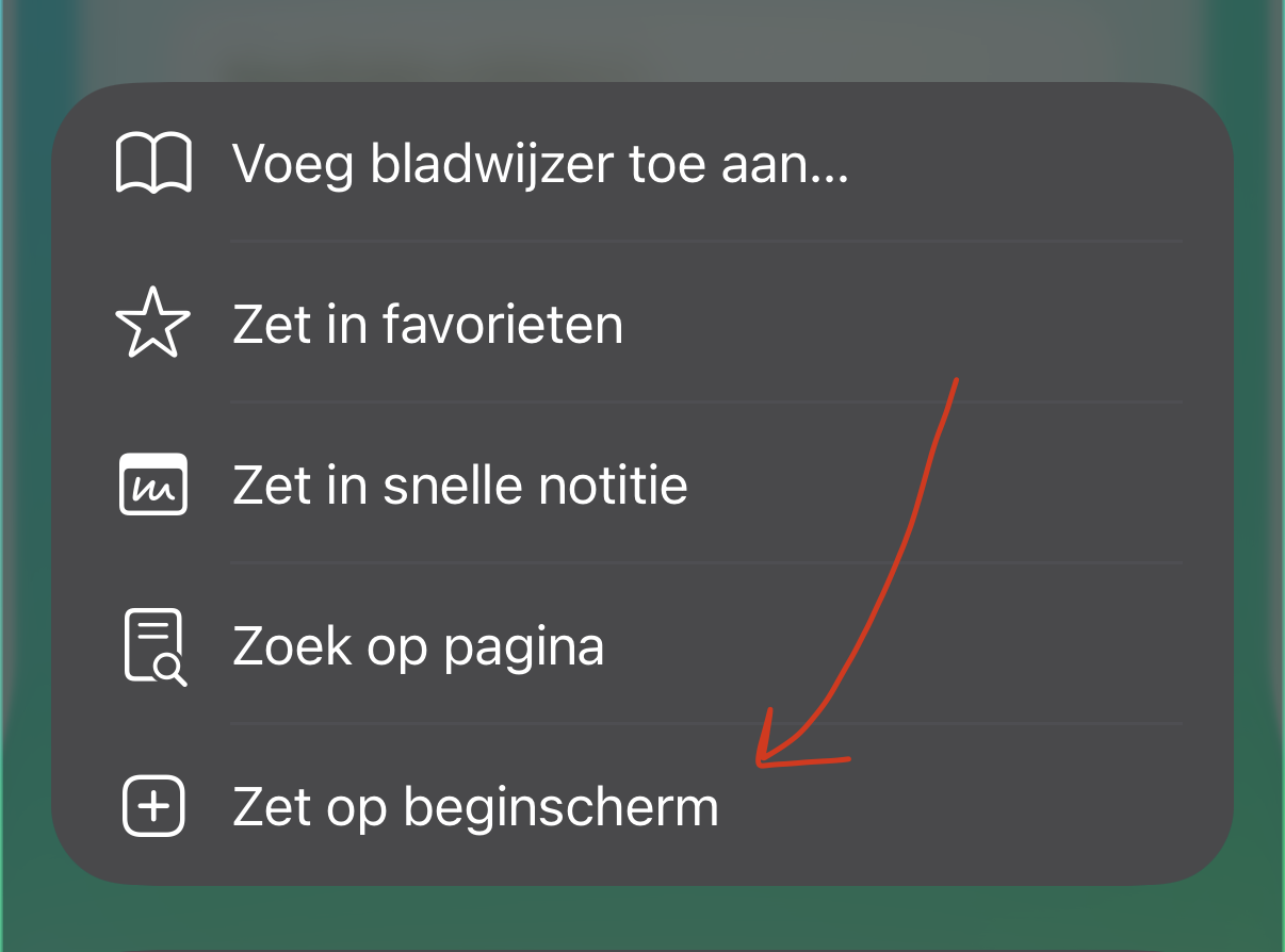 Stap 2: voeg toe aan beginscherm
