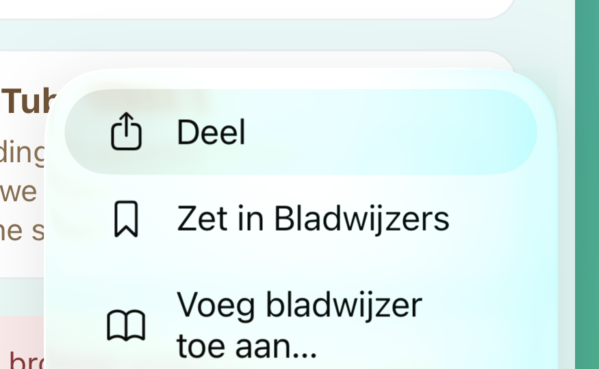 Stap 1: open de deelknop in Safari